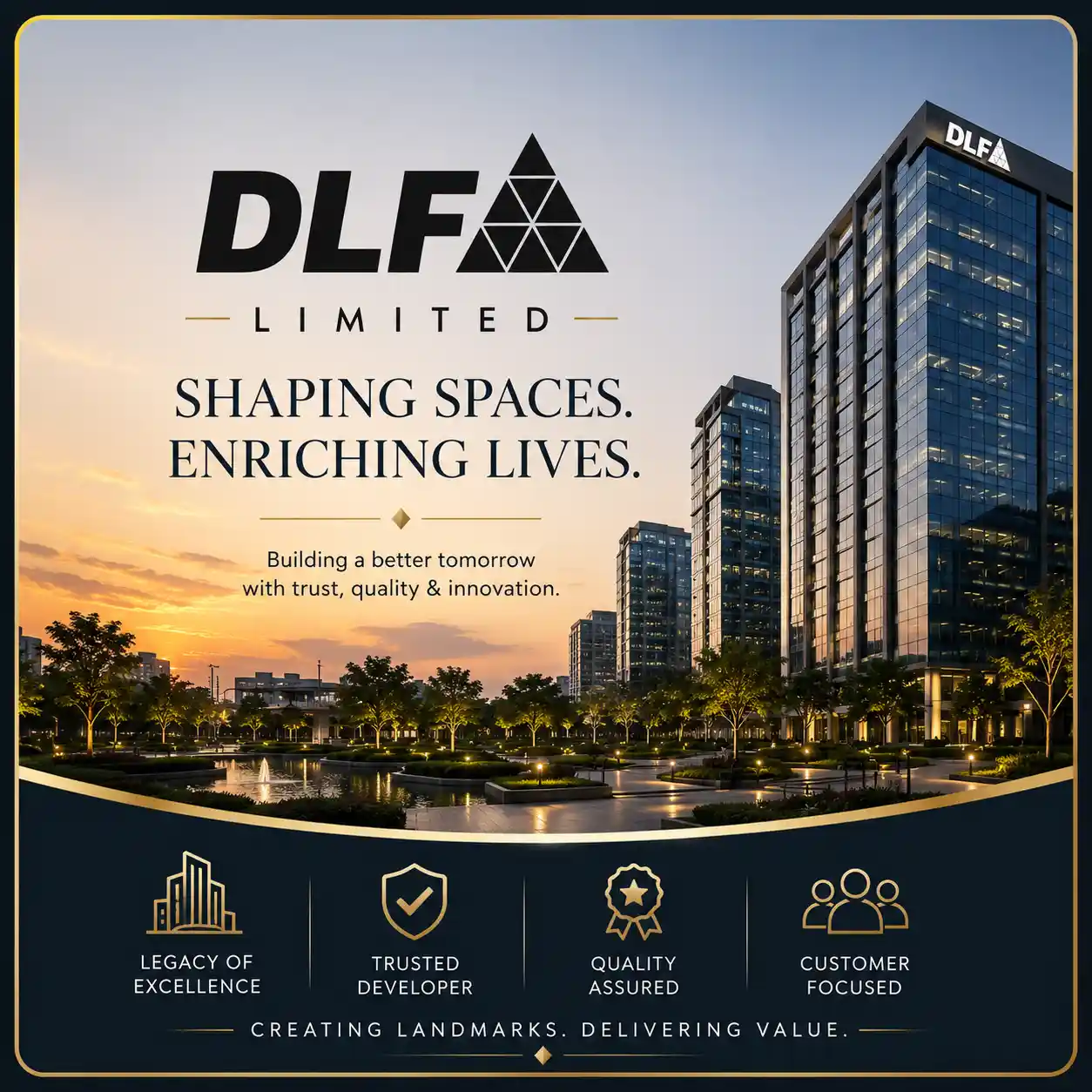DLF Group logo trusted real estate developer India
