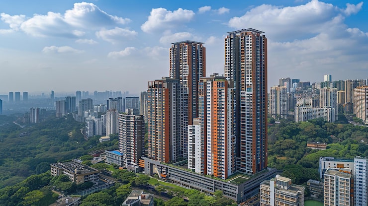 DLF luxury residential towers and green township view in Panchkula Sector 3